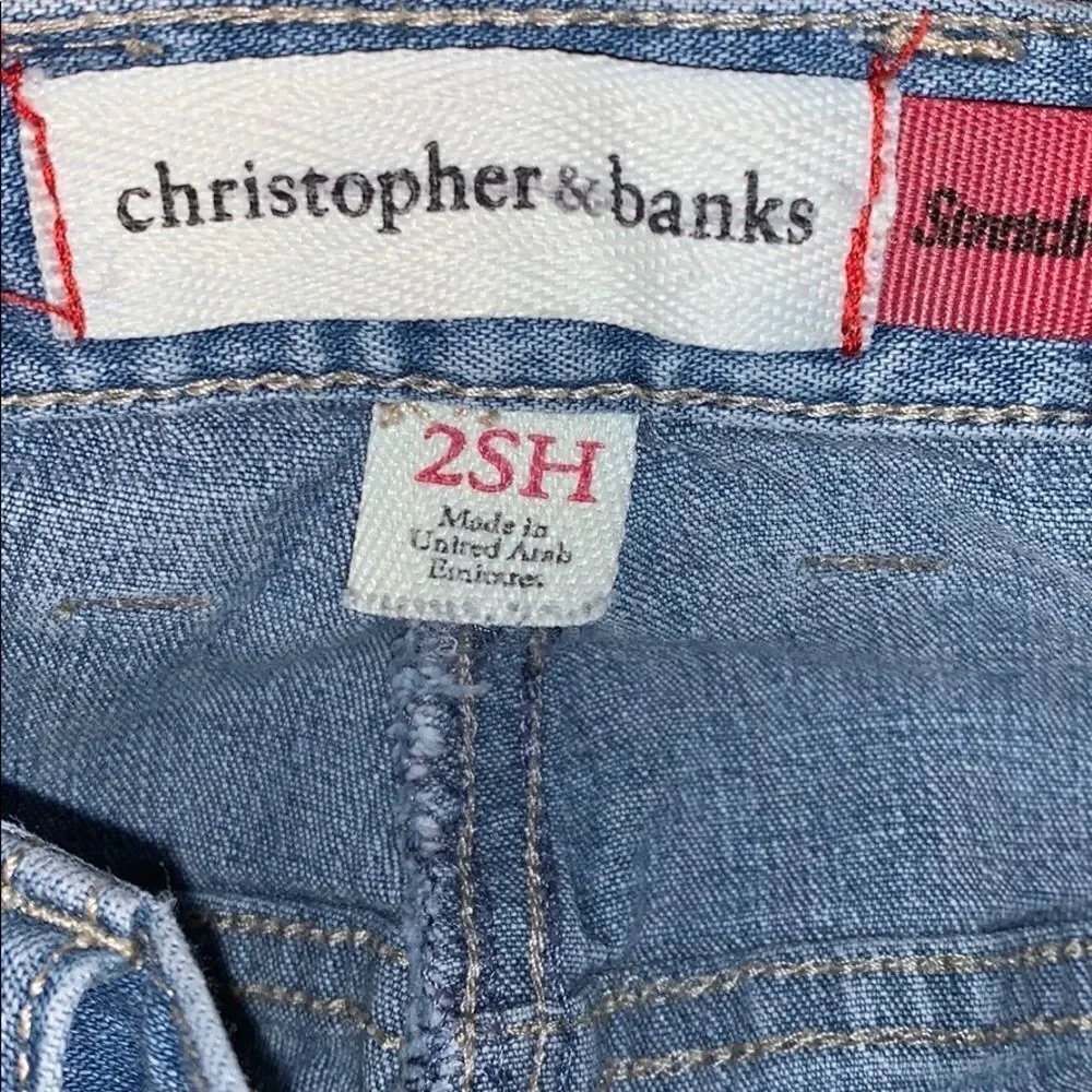Christopher & banks Light wash high waist straight boot cut stretch jeans size 2
